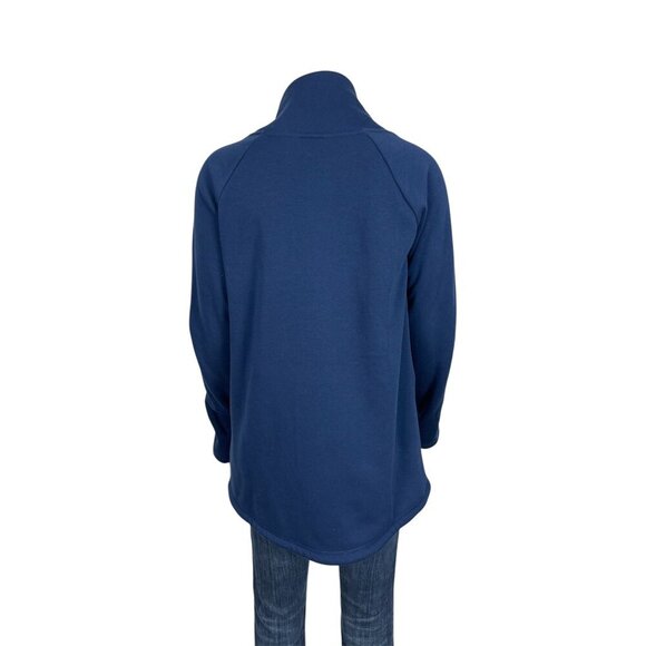 NEW Athleta Cozy Karma Asym Pullover Size Small Blue Soft Wrap Zip Neck - Picture 5 of 11